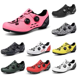 Chaussures de cyclisme à verrouillage respirant hommes noir rouge blanc gris vert jaune rose baskets de sport pour hommes en plein air