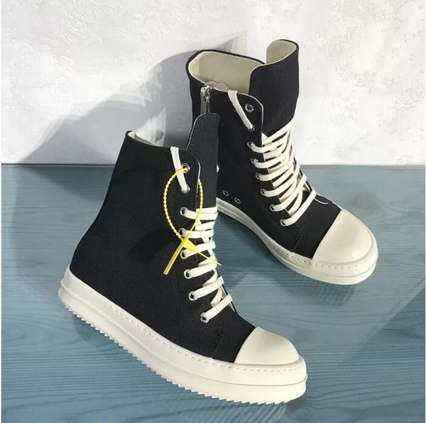 Botas de lona transpirables para hombre, zapatillas altas de moda para hombre, zapatos negros con cordones para hombre, botas, novedad de 2020