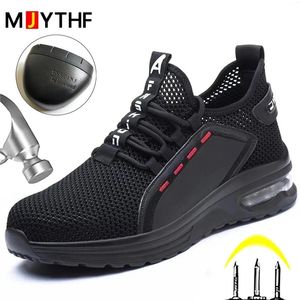 Hommes respirants Travail Sénalisation Chaussures Antismashing Steel Boot Boots Boots Construction Indestructible Sneakers Soft Shoe 240419