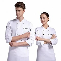 Uniforme de chef en maille respirante à manches Lg pour hommes et femmes, idéal pour la cuisine de la cantine du restaurant de l'hôtel 84Sl #