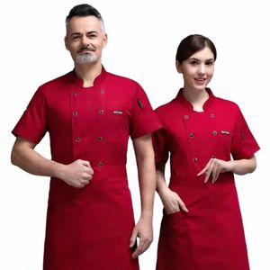 Uniforme de chef en maille respirante à manches Lg, idéal pour la cuisine de la cantine du restaurant de l'hôtel pour hommes et femmes k7DO #