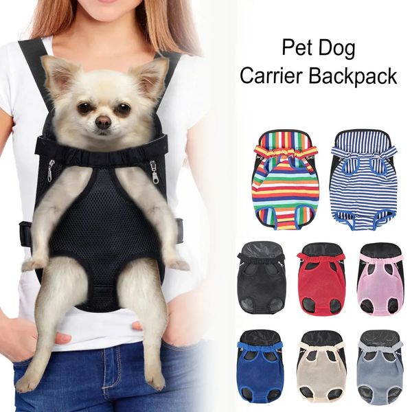 Mochila para mascotas de malla transpirable para perros pequeños, gatos, bolso de hombro de viaje al aire libre apto para Chihuahua con asa 240124