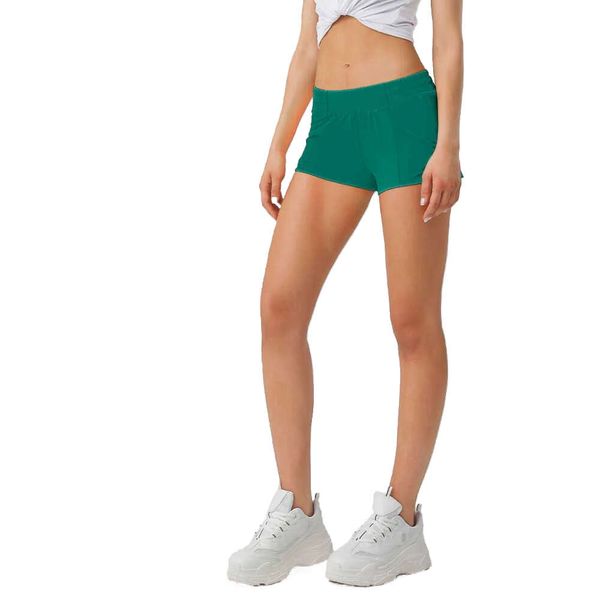 Respirant séchage rapide sport Hotty Shorts chauds sous-vêtements pour femmes couleur unie poche course Fiess pantalon vêtements de sport princesse Leggings de gymnastique 0999
