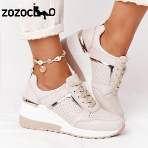 Ademende sneakers sandalen veter wiggen vrouwen sport casual platform vrouwelijke schoenen dames gevulkaniseerde schoenen zapatillas 2 20 0