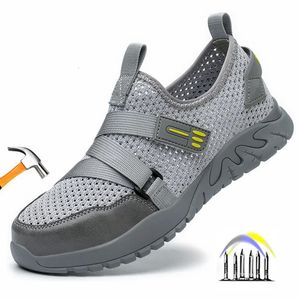Chaussures de sécurité estivales respirantes Anti-puncture Safety Work Sneakers Plastique Toe Safety Chaussures 6kV Isulater Electrican Work Shoe 240504