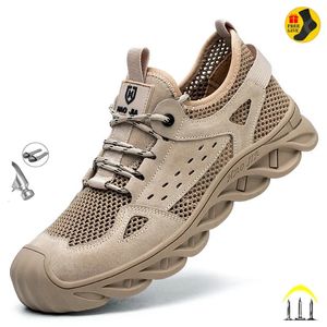 Chaussures de travail de sécurité estivales respirantes pour hommes isolation 6kV Plastique Toe Antismash non fleume Boots indestructibles Footwear masculin 240419