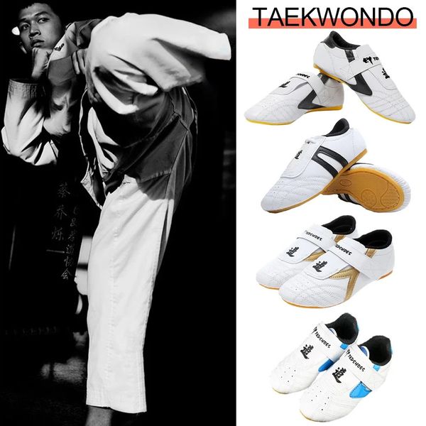 Zapatos blancos transpirables de Taekwondo, zapatos de Kung Fu, zapatillas de deporte de lucha de artes marciales Wushu Taichi Karate 240122