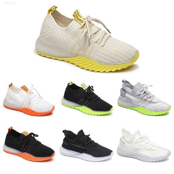 Zapatillas transpirables para correr para mujer, color negro, blanco, rosa, naranja, amarillo, moda tejida, zapatillas deportivas para mujer, talla 36-40