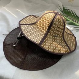 Chapeau de paille pliable pour femmes respirant, mode Portable en rotin unisexe anti-ultraviolet Panama, casquette de pêche pour hommes, chapeaux pare-soleil 240326