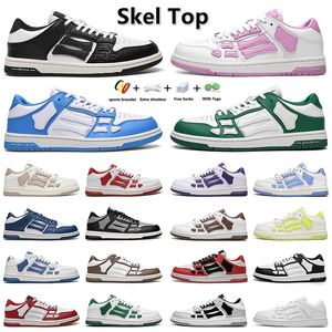 Designer Casual Chaussures Skelet Bones Runner Femmes Hommes Chaussures Baskets Skel Top Low En Cuir Véritable À Lacets Entraîneur Chaussures De Basket-ball En Cuir Chaussure De Sport