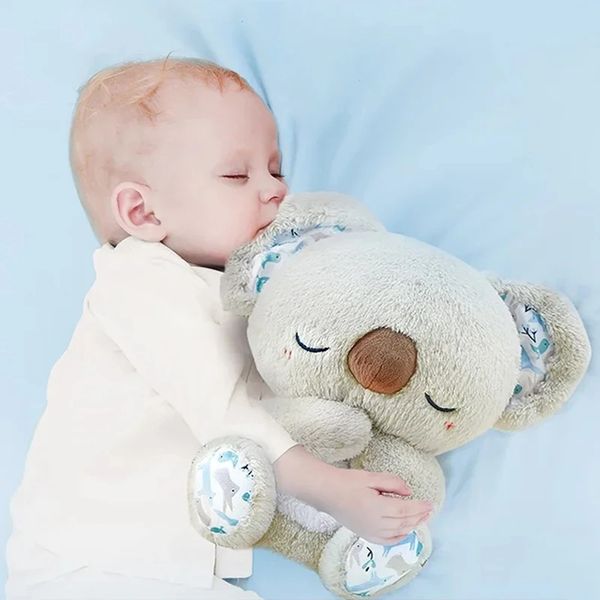 Respirer ours bébé apaisant koala peluche poupée jouet kids music music compagnol sons et léger cadeau 240420