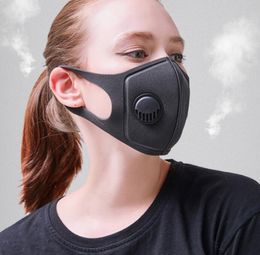 Ademhaling ventiel Masker Volwassen Schuim Spons Gezichtsmaskers PM2.5 Verontreiniging Gezicht Mond Masker met Adem Brede Banden Wasbare Maskers Cover GGA3518-5