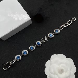 Bracelet de créateur Brecelet bracelet saphir de luxe hommes femmes bijoux de mode bracelets de charme en argent cristaux bleus cadeau de qualité supérieure Lucky Energy