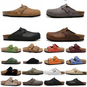 2024 Slippers Boston Clogs Sandal Designer Sneakers Clog Sandals Arizona Men Femmes Tlides rose noir blanc Suede en cuir de serpent 36-45