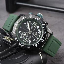 Brei Fashion Brand Wrist Watches Men Male 1884 Date multifonction de six aiguilles Fond Fure Sapphire Luxury With Silicone Band Quartz Watch Chronograph Clock R02