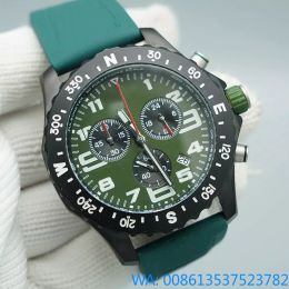 Breit Heren AAA-horloge Japan Quartz Endurance Pro Avenger Chronograaf 44 mm horloges Zwarte wijzerplaat Rood rubber 1884 Herenhorloges Horloges van hardexglas Montre De Luxe