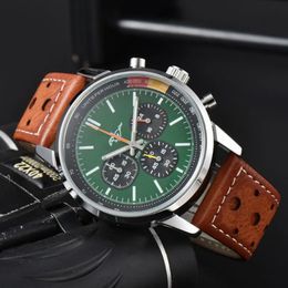 Breitl Wrist Watches for Men 2024 Mens montres pour hommes six aiguilles Tous cadran travail Quartz Watch de haute qualité Top Brand Chronograph Chronograph Clow