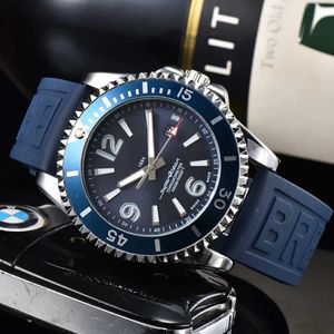 Breitl Wrist Watches for Men 2024 Mens Watches Three Needles Quartz Watch de haute qualité Top Luxury Brand Calendrier Calendrier Calendrier Super Fashion Rubber Sobre