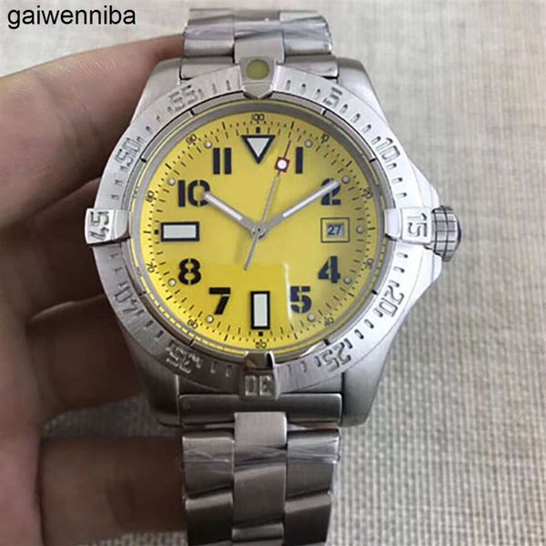 Breitlinx Relojes de acero inoxidable de alta calidad para hombre, de acero, amarillo, Avenger, Seawolf, reloj mecánico automático, relojes de pulsera de buceo para hombre 305i