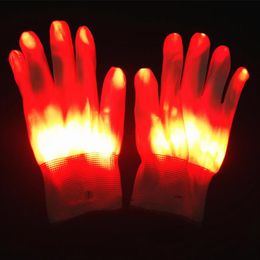 Guantes luminosos coloridos de brelong 6 Patrones Guantes mágicos LED novedoso de disfraz de halloween guantes decorativos un par3252