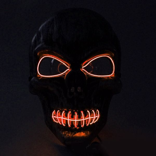 BRELONG Halloween Creative Skull Tone Masque Horreur EL Cool Light Mode Maquillage pour les fêtes