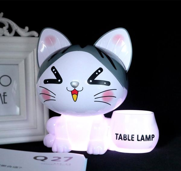 BRELONG led créatif chat tirelire lampe de table étudiant dortoir enfants 039s veilleuse usb charge pliante lamp8264185