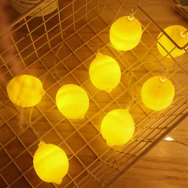 BRELONG LED guirlande lumineuse citron décoration de vacances petit réseau de lanternes rouge ins guirlandes lumineuses agencement de magasin clignotant batter1978