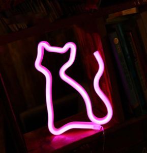 BRELONG LED néon lettre modélisation chat noël bar chambre décoration veilleuse blanc rose 1 pc4272469