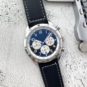 Bretiling Mens Quartz Horloges Stopwatch -kalender 43 mm wijzerplaat Japanse VK Quartz Movement 316L Fijne stalen Case Man Watch323V