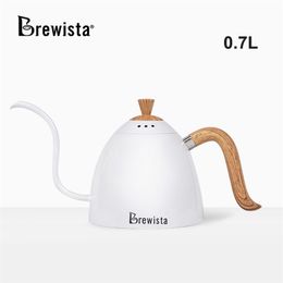Brewista Artisan 700ml Collezeneck Stovetop Bouilloire Versez le pot de café utile pour contrôler la vitesse d'eau 304 Acier inoxydable 210408