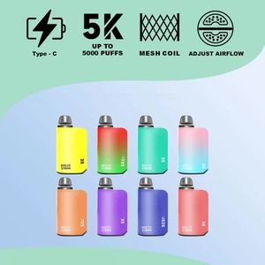 Breze Stiik Box Pro Wegwerp E-sigarettenkit 5000 trekjes Mesh Coil 850mAh Oplaadbare batterij Voorgevulde 12ml Pod Cartridge Vapes Pen Vs RandM Inktvisdoos