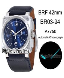 BRF Aviation Type BR 0394Blustsca ETA A7750 Chronograph Automatic Chronograph Watch Arear Case Blue Dalm Blue Leather Edition PU2620467