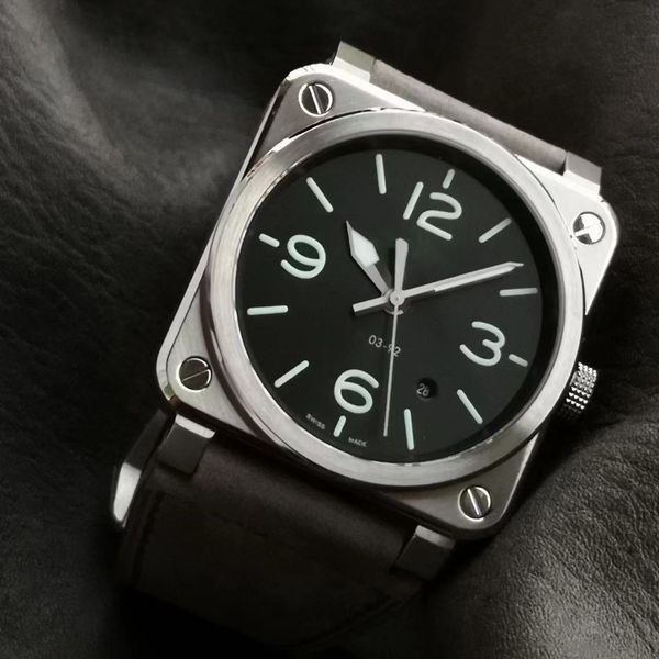 BRF usine montre de haute qualité 03-92-01060 montre cadran noir givré bracelet en cuir gris 9015 mouvement mécanique automatique 42MM