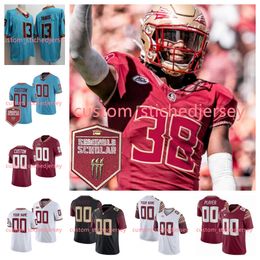 Brian Burns Florida Football Jersey Dennis Briggs Jr. Qae'shon Sapp Jaylen temprano George Wilson Jr. Dante Anderson Customed Custom 2024 más reciente FSU Jerseys FSU State FSU