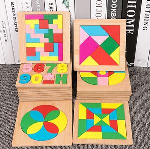 Baksteen Houten Puzzel Tangram Kleur Geometrisch Figuur Kind Creatief Diy Speelgoed 3D-puzzel Modelpuzzel Vouw Magische puzzel 9060 Houten speelgoed voor kinderen 4090 Grafikkarte Kerstcadeau