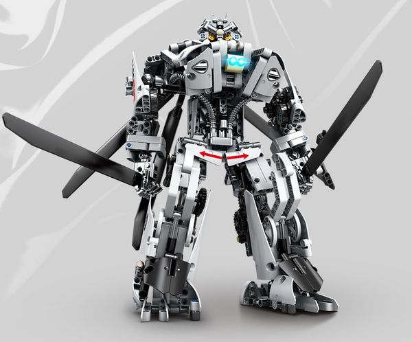 Bloques de ladrillos Minifiguras Robots transformadores Wltoys armados Helicóptero Drone Modelo Transformador de juguete Bloque de construcción de forma dual Lepin Juguetes para niños Regalo de Navidad