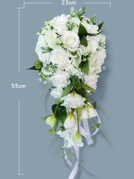 Ramos de novia Accesorios de boda de hadas Flores nupciales 23 55 cm Flores de boda de alta calidad Rápido 268a