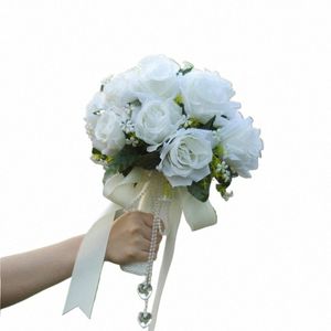 BOURDAL BRIDESMAID MARDI BOUQUET SILK BLANC FRS ROLES ARTIFICIAL BRIDE BOUTNIERE MARIAGE BOUQUET ACTORES DE MARIAGE F5GO #