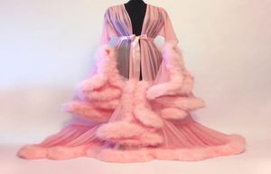 Bridal Cape Purple Feather Bride Sheer Robe Tulle Illusion Long Wedding Banquet Feather Robe Costume Cloak5292424