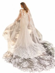 Cape de mariée avec châle appliquée en dentelle Caisse de mariage sur mesure AACTAGE AACCORES CAPE DR MOUDRIE BOLERO FEMMES C9RD #