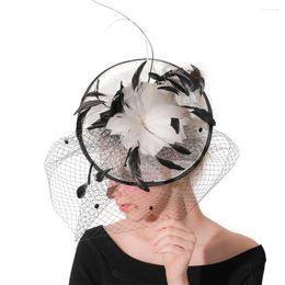 Chapeaux de Cocktail de mariée avec plumes Sinamay, chapeau fascinateur de mariage pour courses, fête d'église, Kentucky, dames élégantes, XMF216