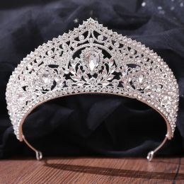 Corona de la corona de novia CRISTALES DE RIBILLAS RIBILES CORONES DE CRISTAL ACCESORIOS DE CABELLO Tiaras Barroque Chic Sweet Partes