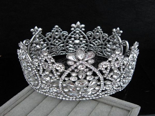 Bridal Crown Queen Righestone Crystals Royal Wedding Crowns Crystal Stone Bandband Hair Masquerade Studio Mouillage Birthday Party T7626814