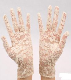 Bridal Evening Wedding Party Sheer Lace Gants Costume Costume Mittens Evening Fancy Dish Prom Christmas Faven White Ivory Black 4151362