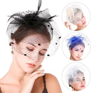 Headpieces fascinator bruids hoofdteksel bloemen veer kralen haarsluier dames huwelijksfeest accessoire