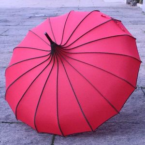 Paraguas de Lolita para decoración de fiesta de bosque nupcial, paraguas de Pagoda de tela Pongee, sombrilla impermeable para el sol