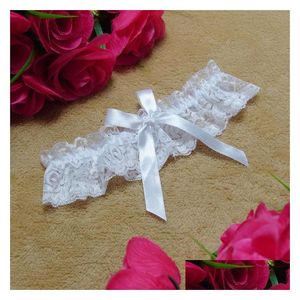 Jarretelles De Mariée Lingerie Cadeau Accessoires De Fête Cosplay Y Dentelle Élastique Jambe Jarretière Ceinture Avec Ruban Arc Jarretelles Cuisse Harnais Drop Del Dh0X5