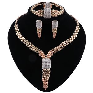 Cadeau de mariée mariage nigérian perles africaines collier ensemble de bijoux marque femme mode Dubai ensemble de bijoux en or