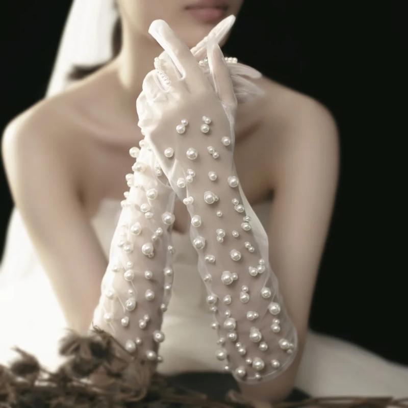 Свадебные перчатки M02 Sheer Tulla Ultra Thin Thin Elbow Long Po Стреляют аксессуары Хэллоуин для модных женщин