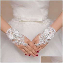 Bruidshandschoenen Witte korte vingerloze voor bruid Kantaccessoires Drop Delivery Feestevenementen Dhgyk
